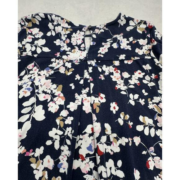 J Jill Dress Wearever Collection Sz Small Blue Floral Print Soft Perfect TShirt - Picture 9 of 10